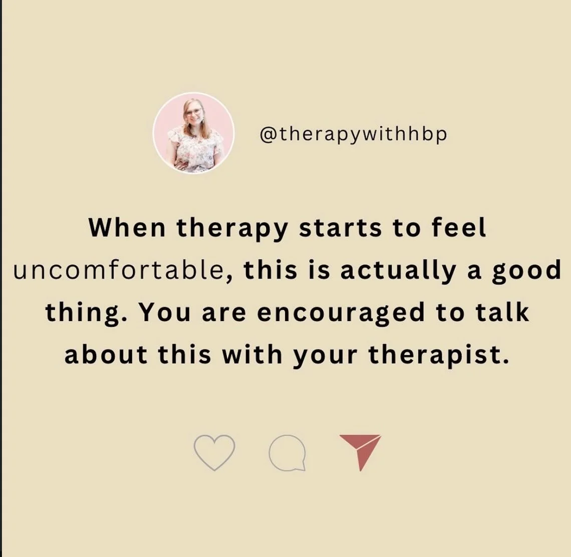 Confession: therapy isn&rsquo;t supposed to feel comfortable.

If it always feels easy or surface-level&hellip; you&rsquo;re probably not getting to the real work.

Because healing often looks like: 
sitting with emotions you&rsquo;ve been avoiding,
