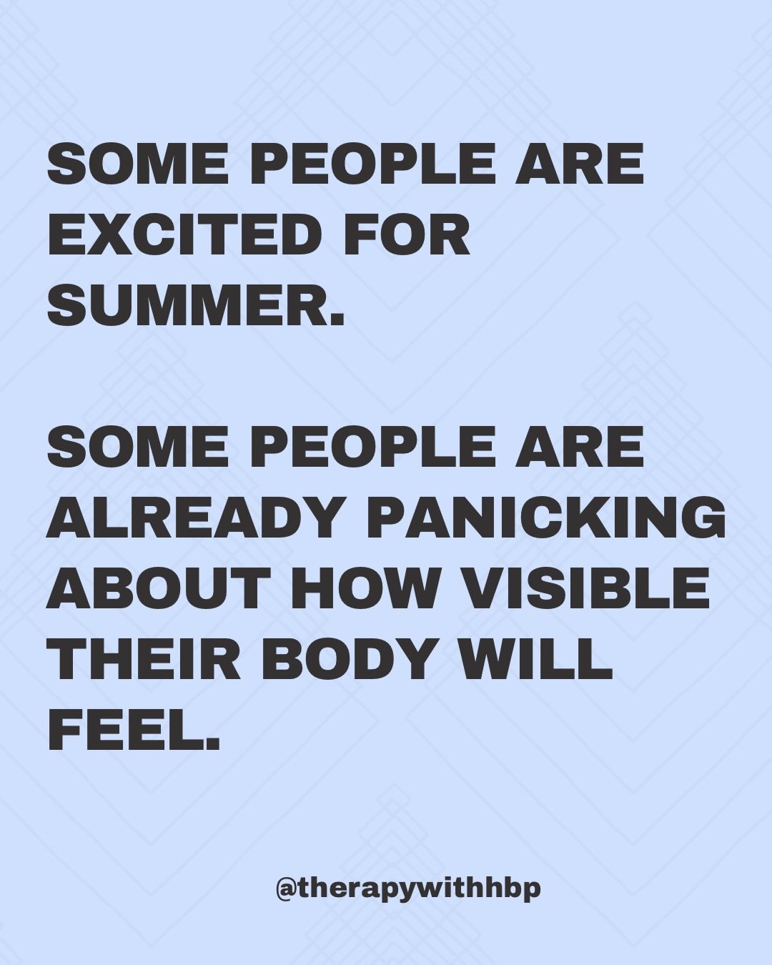 Summer can feel incredibly loud for people struggling with body dysmorphia, eating disorders, or chronic body shame. ☀️

Because while some people are planning vacations and beach days&hellip; others are:

* panicking about swimsuits
* avoiding mirro