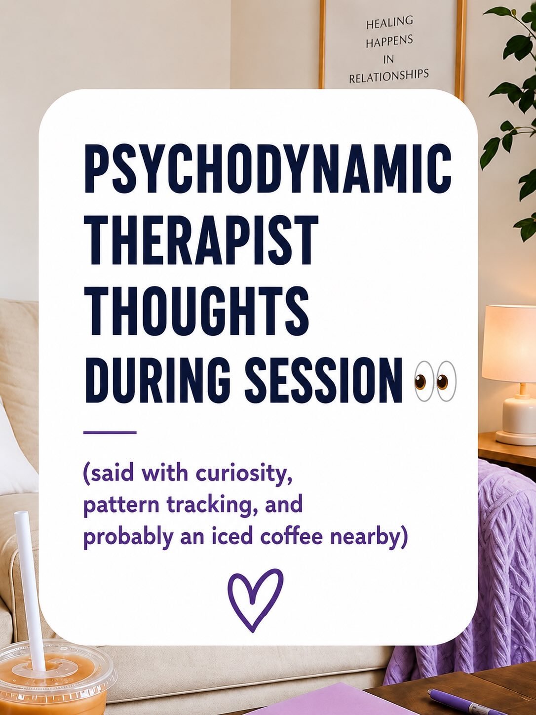 You know that moment in therapy when you casually mention something, and your therapist suddenly says:

&ldquo;That&rsquo;s interesting&hellip;&rdquo;👀

Meanwhile, your psychodynamic therapist is internally connecting approximately 47 dots. 😂

Psyc