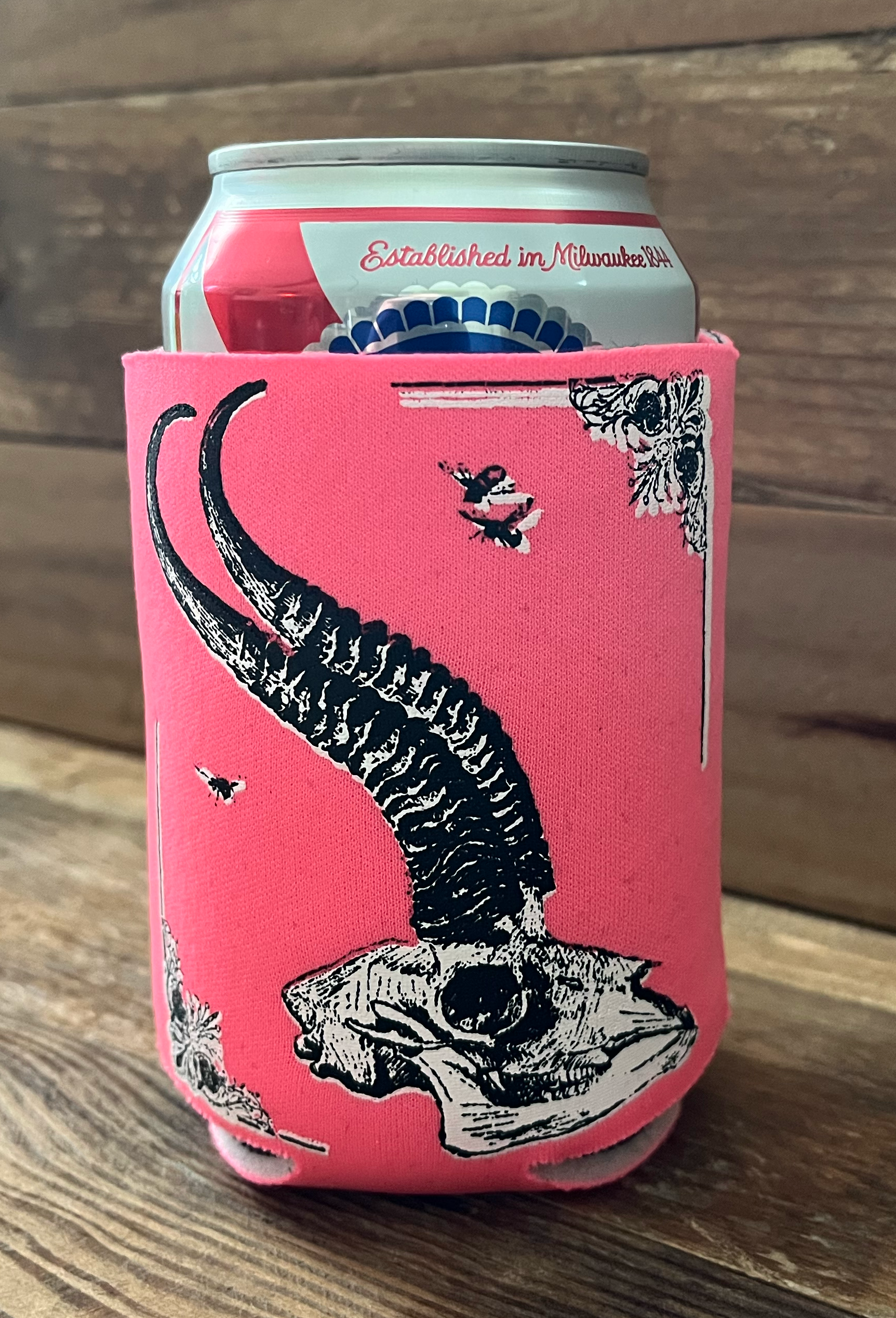 Deer Skull Koozie Pink.png