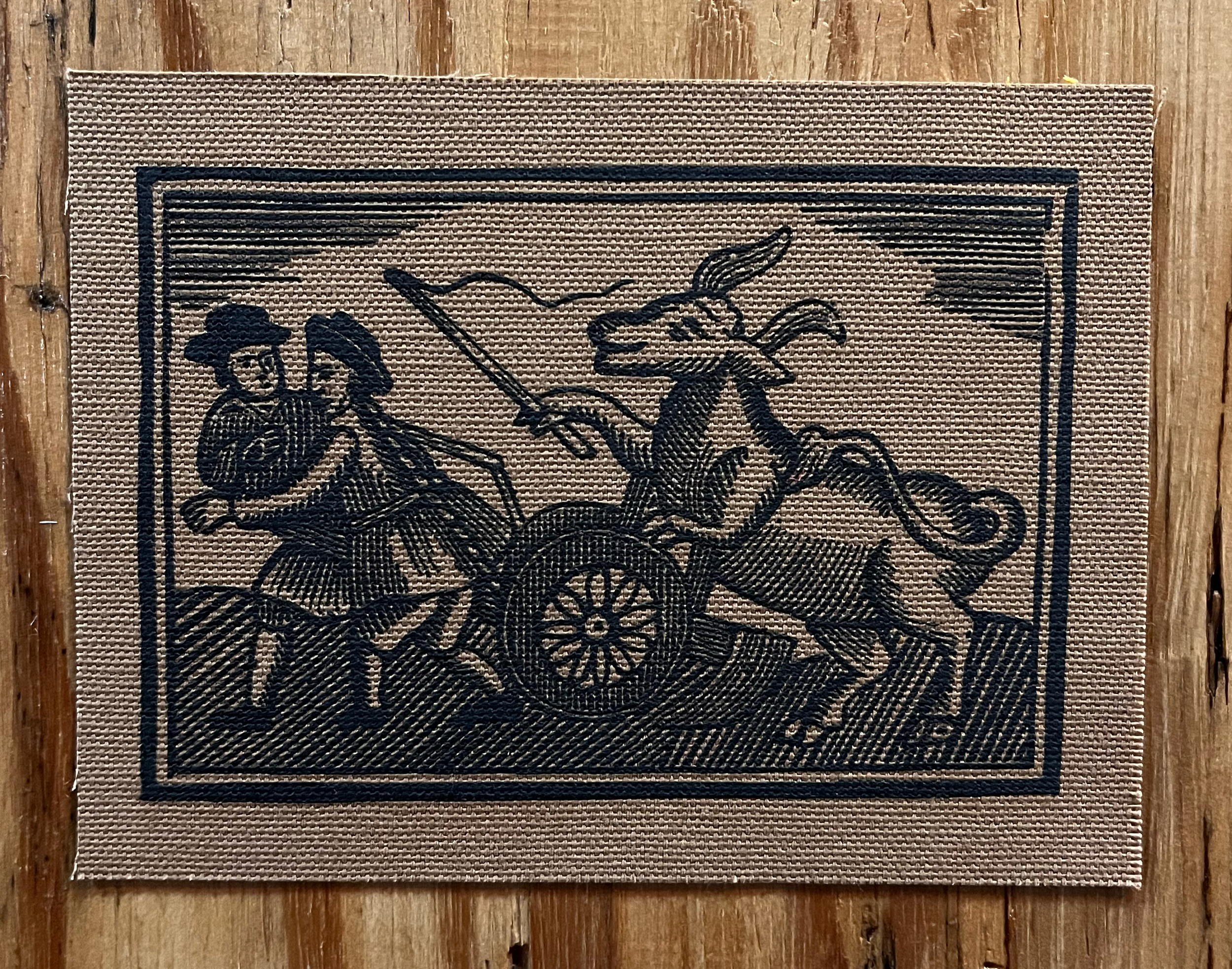 Bull Farmer Small Patch Black on Light Brown.png