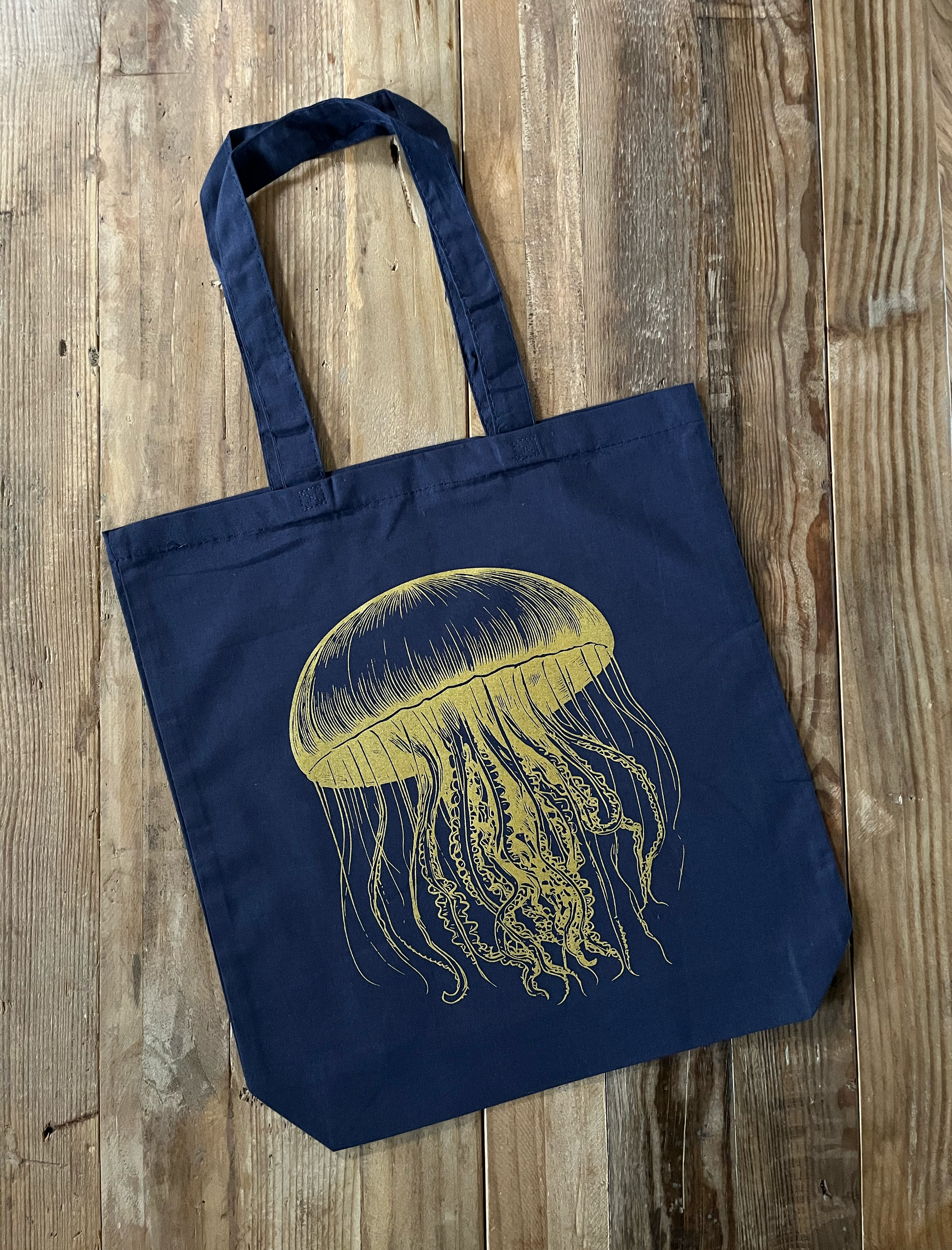 Jellyfish Navy Blue Medium Duty Tote 01.png