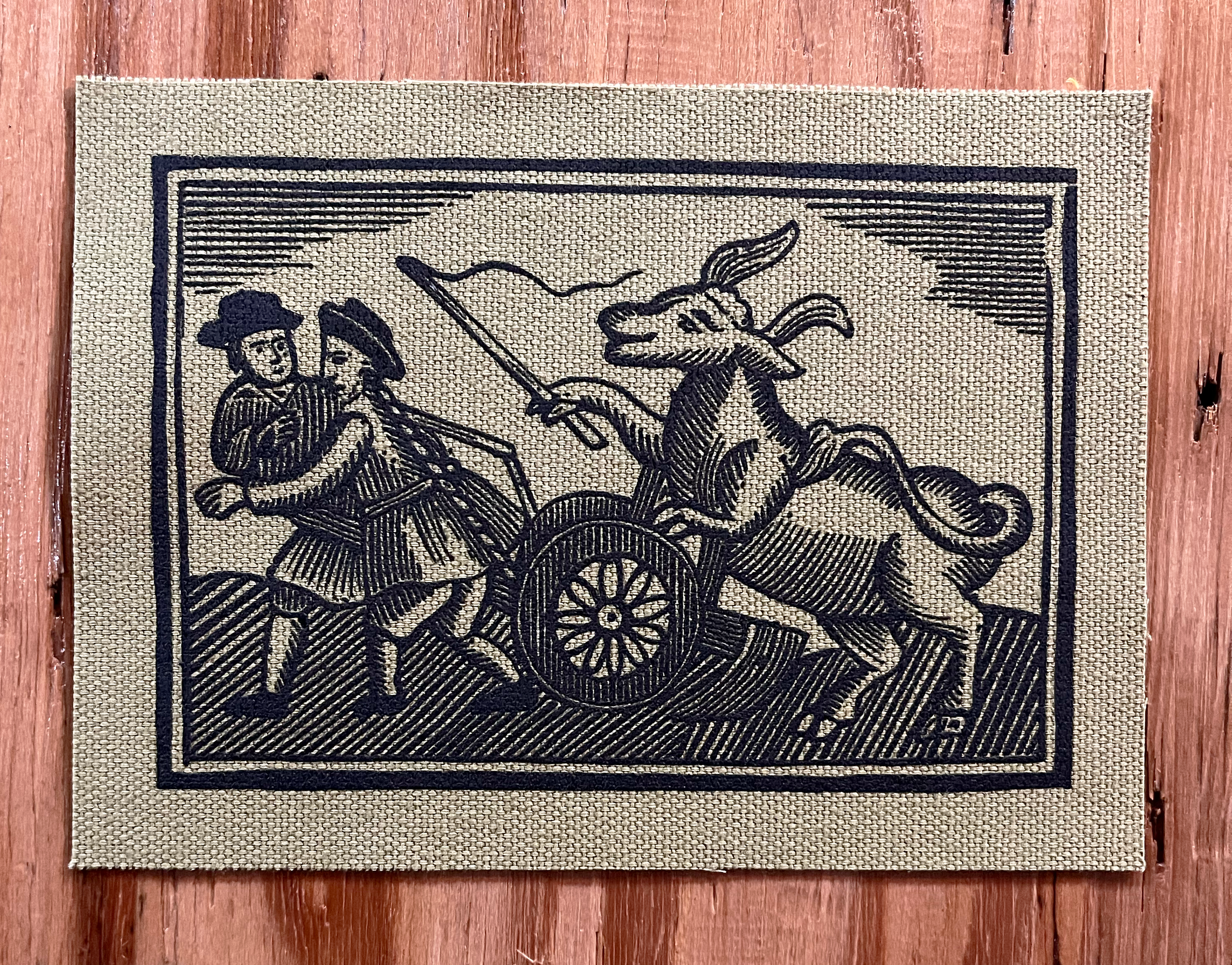 Bull Farmer Small Patch Black on Green.png