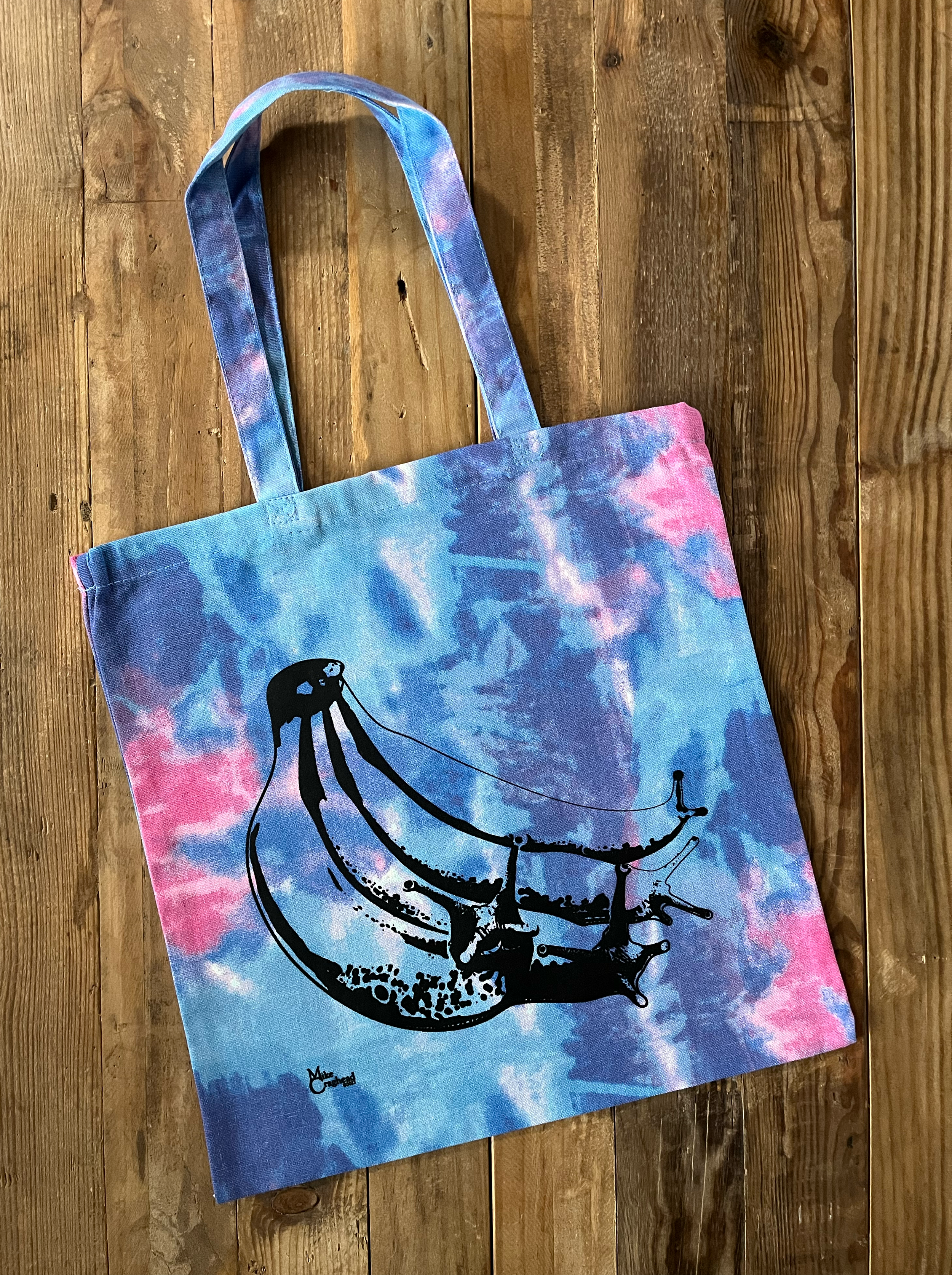 Bunch of Banana Slugs Tie-Dye Heavy Duty Canvas Tote Bag