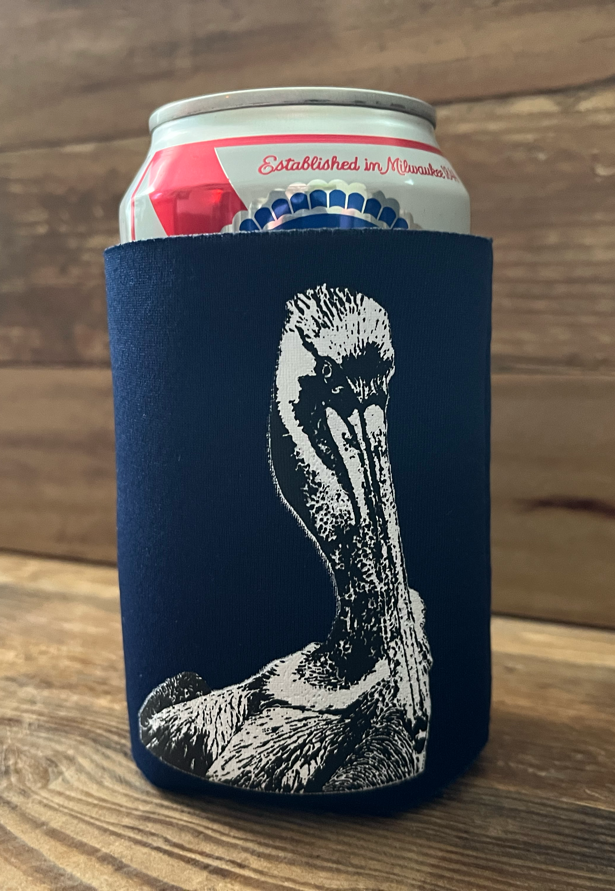 Pelican Koozie Navy Blue Standing.png