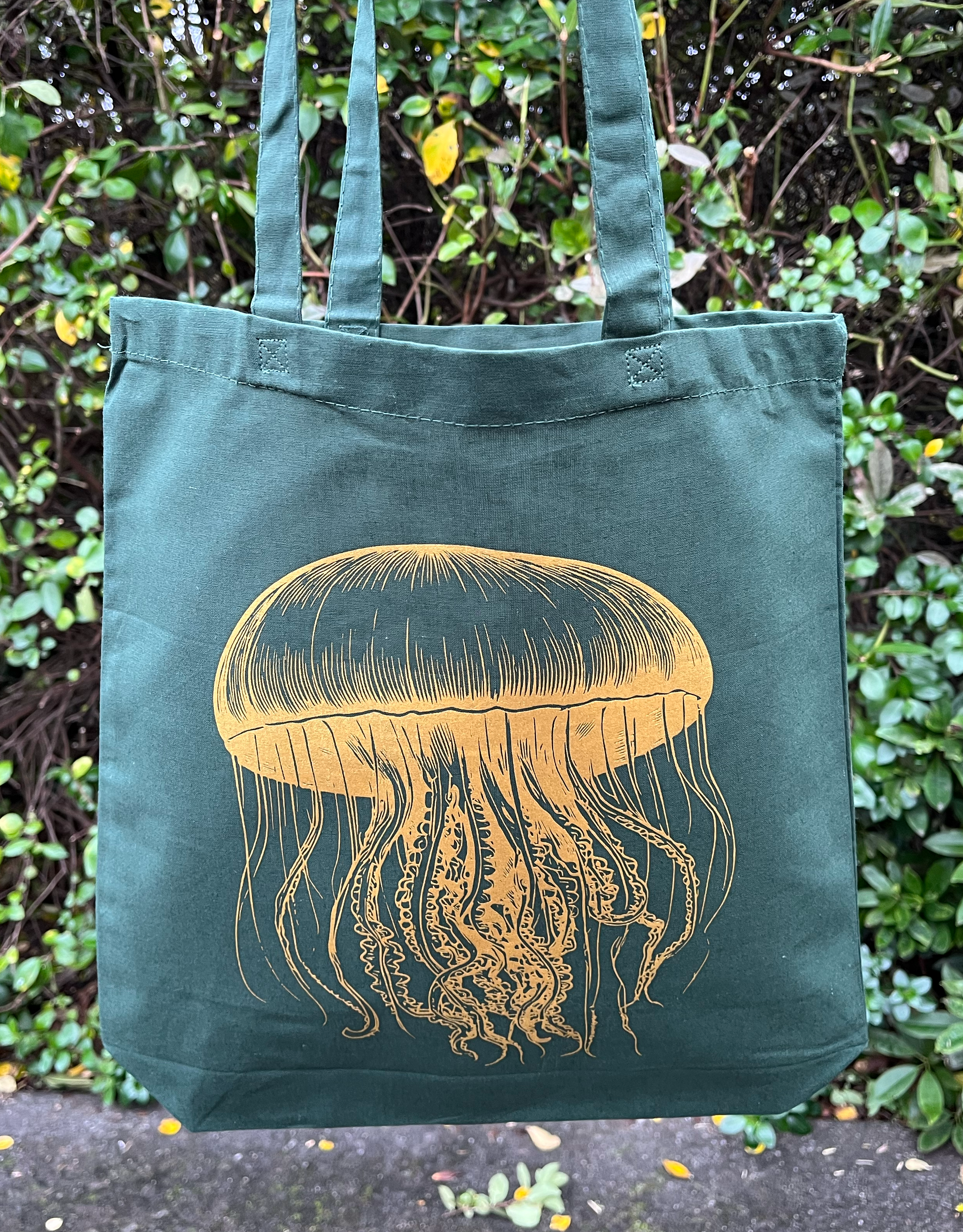 Forest Green Bag Gold Octopus 02.png