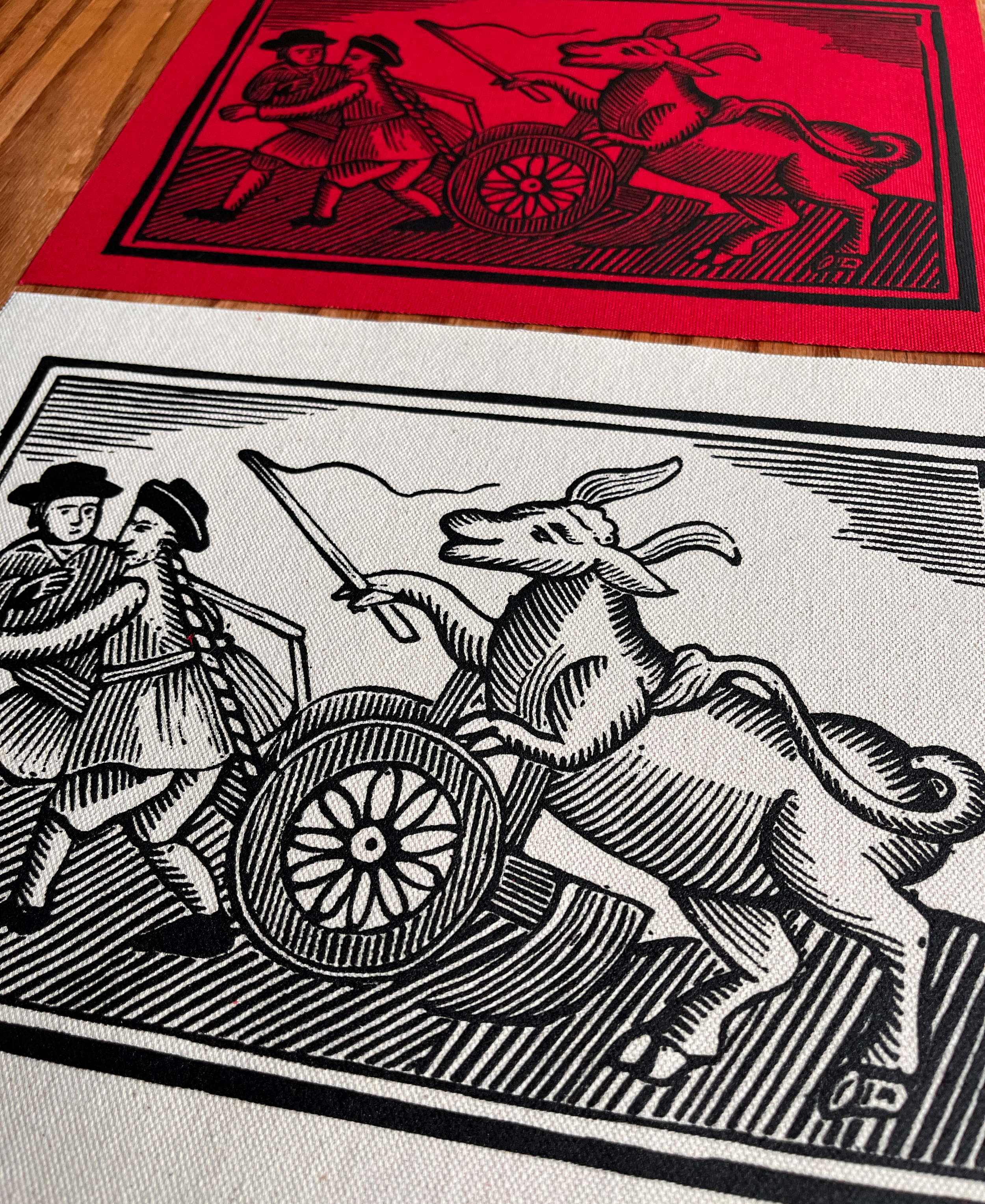Bull Whipping Farmers - Large Canvas Back Patch