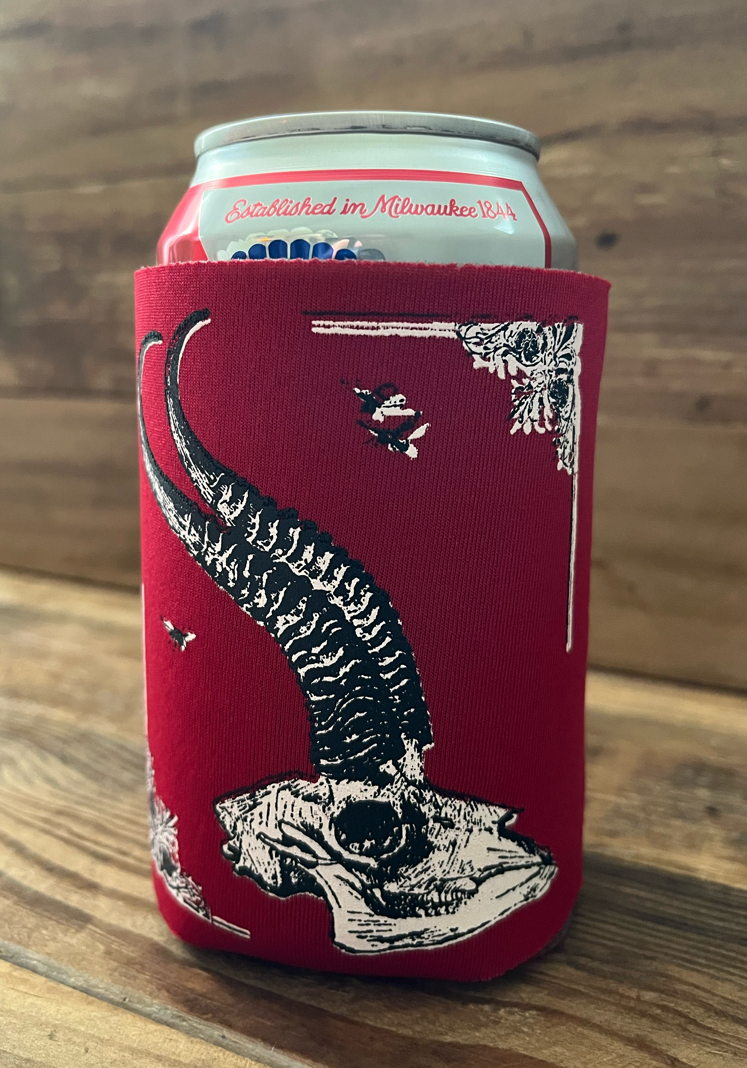 Deer Skull Koozie Red.png