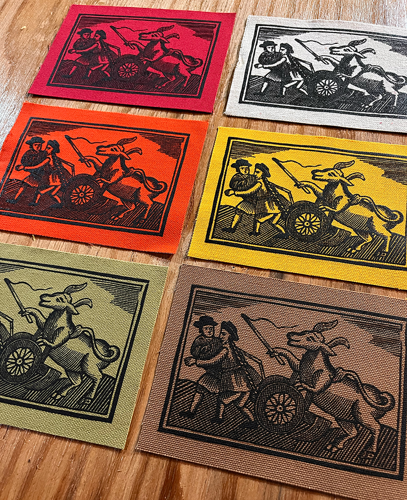 Bull Whipping Farmers - Small Canvas Patch