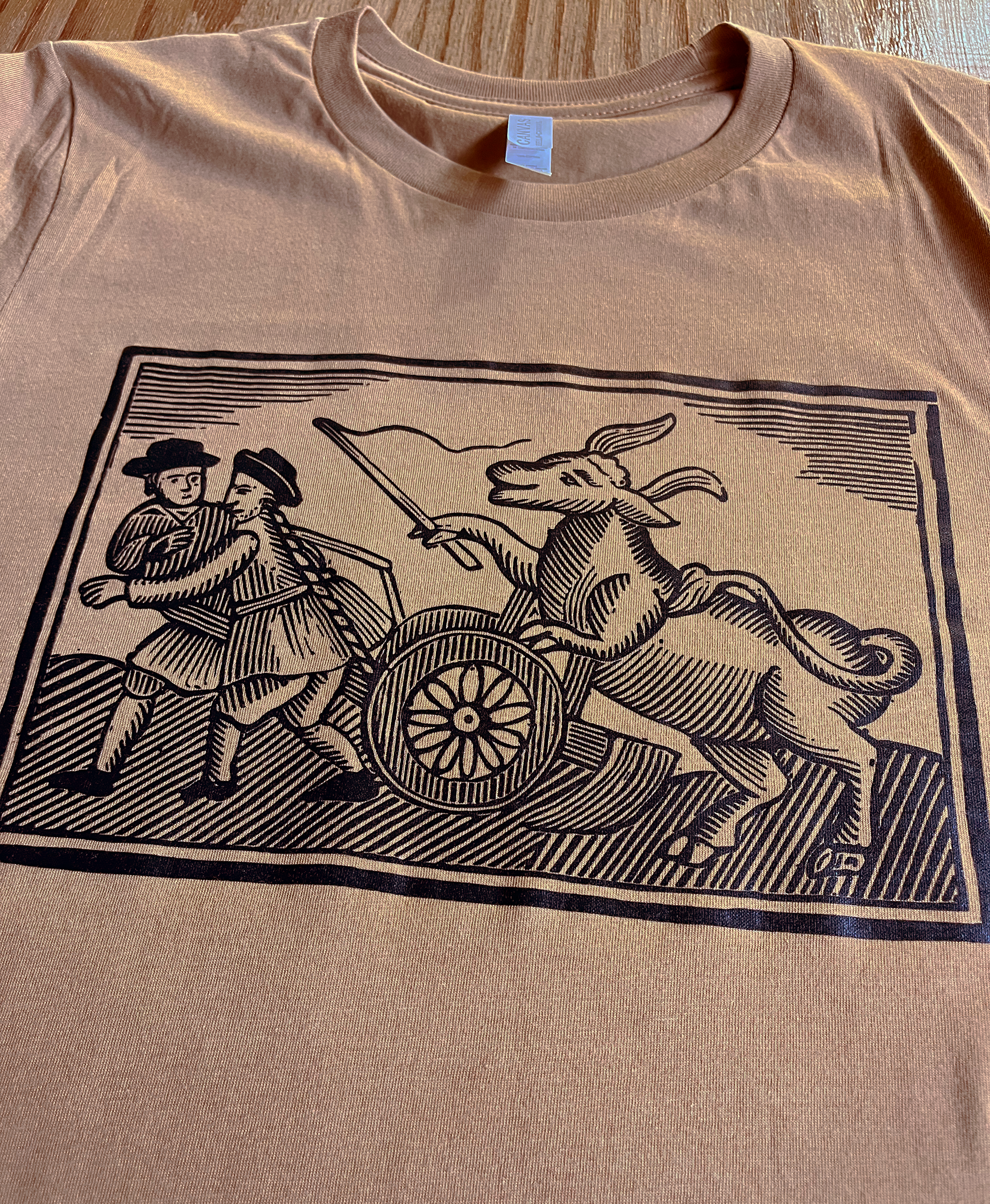Bull Whipping Farmers - Toast Brown T-Shirt - Unisex/Mens
