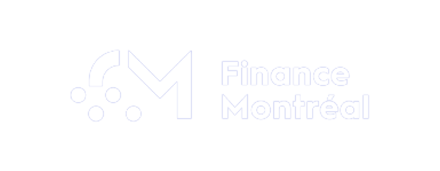 Logo of Finance Montréal featuring stylized letter M and a cluster of dots.
