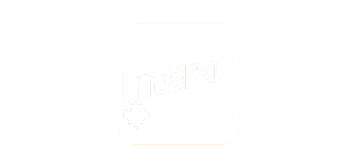 Black and white logo with the word 'Interac' and a maple leaf symbol.