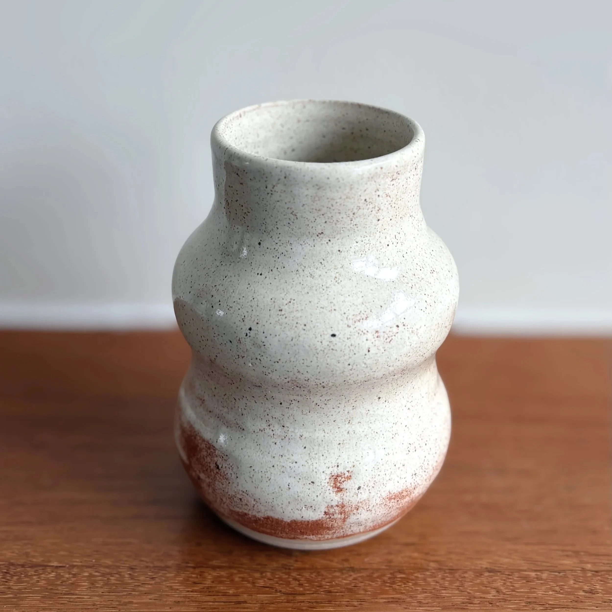 Small Vase / Carafe White Rust Speckle