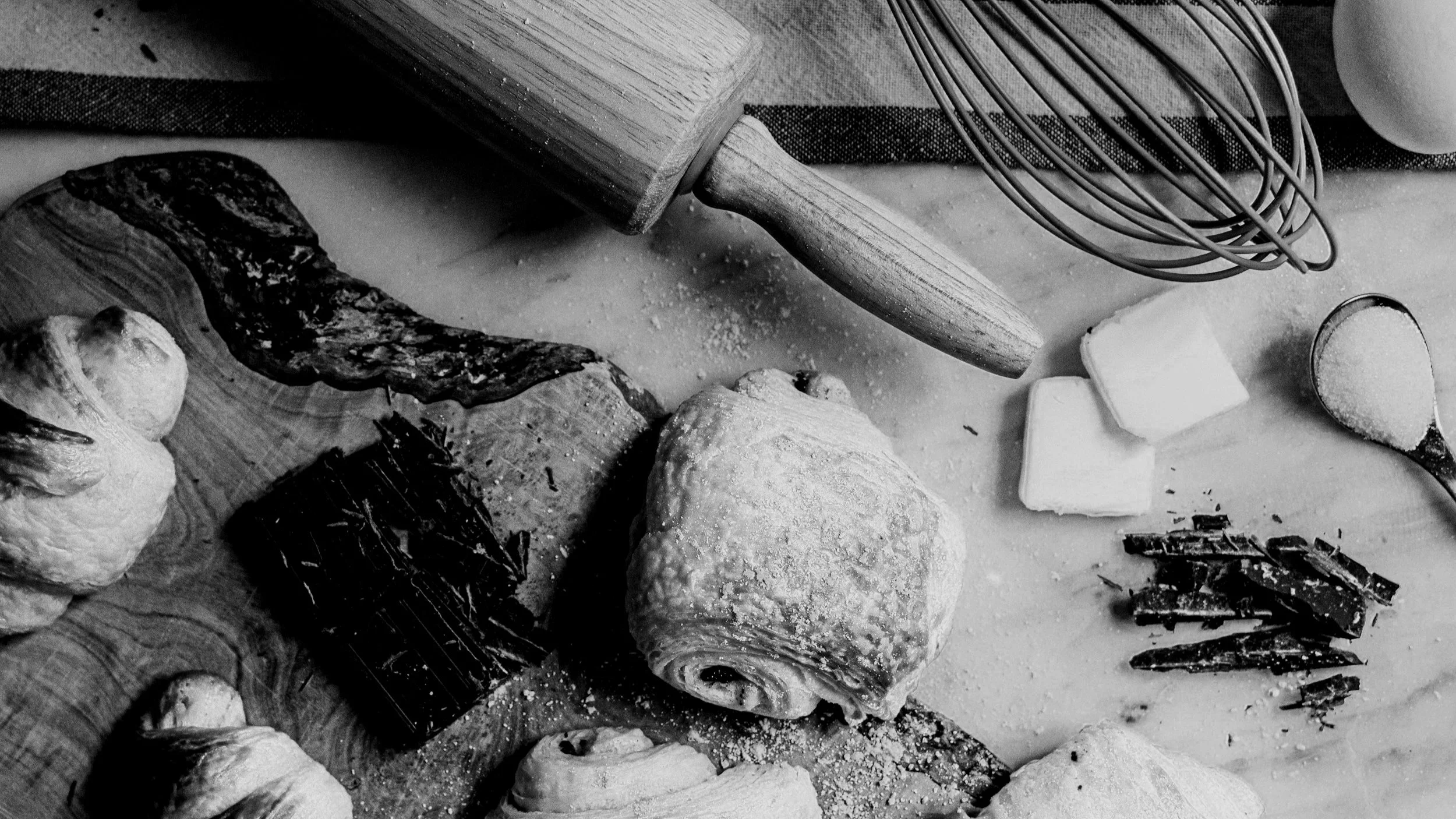 croissants and baking equipment