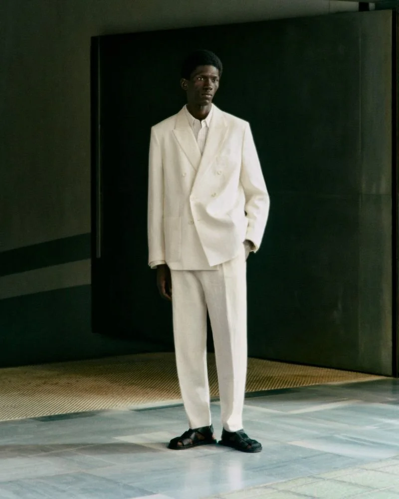 Moustapha Sy by Daniel Shea for COS Summer 2023 Ad Campaign. Hair Stylist: Ryan Mitchell. Makeup Artist: Siddhartha Simone. Art Director: Andy Knappett