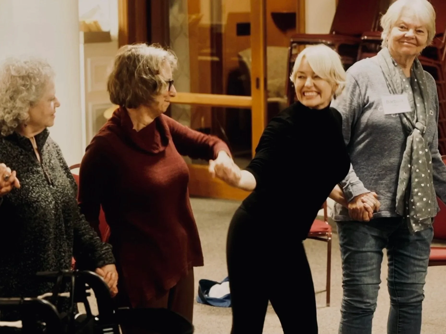 Therapeutic dance session in Highland Park, Los Angeles, promoting mobility and emotional connection for all.