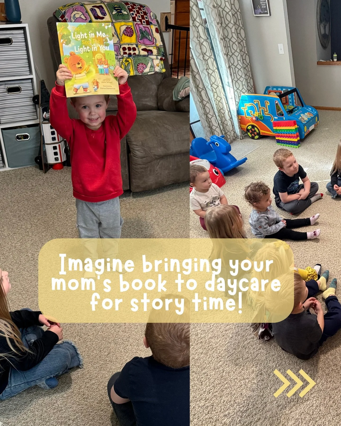 POV: Your mom wrote the book your class is reading 📖 

Definitely a core memory moment watching Teg share &lsquo;The Light In Me Sees The Light In You&rsquo; with the his daycare friends ❤️ 

Mom life + children&rsquo;s author life collided in the b