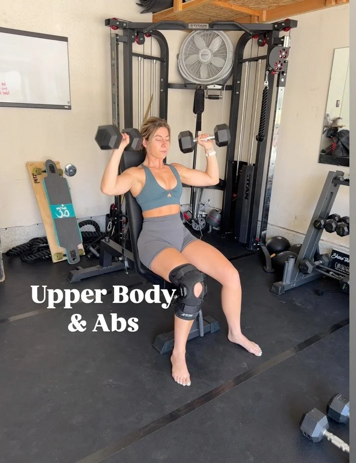 ‼️Time to get LOCKED N LOADED TEAM- Upper body workout with abs mixed in ‼️😏 SAVE & use for your next upper body sesh. 
This workout is a full upper- meaning we’re hitting push & pull exercises. I’ve been programming my upper bo