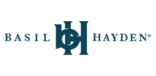 Basil Hayden's whiskey logo with a large stylized 'H' in the center
