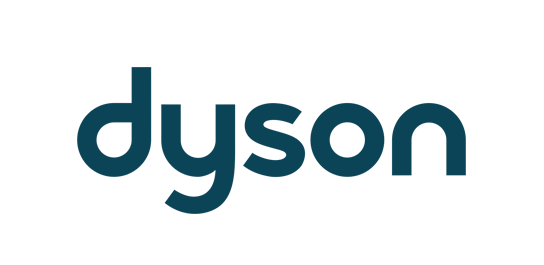 Dyson logo with stylized blue text.