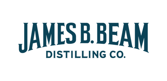 Logo of James B. Beam Distilling Co. featuring the company name in bold blue letters.