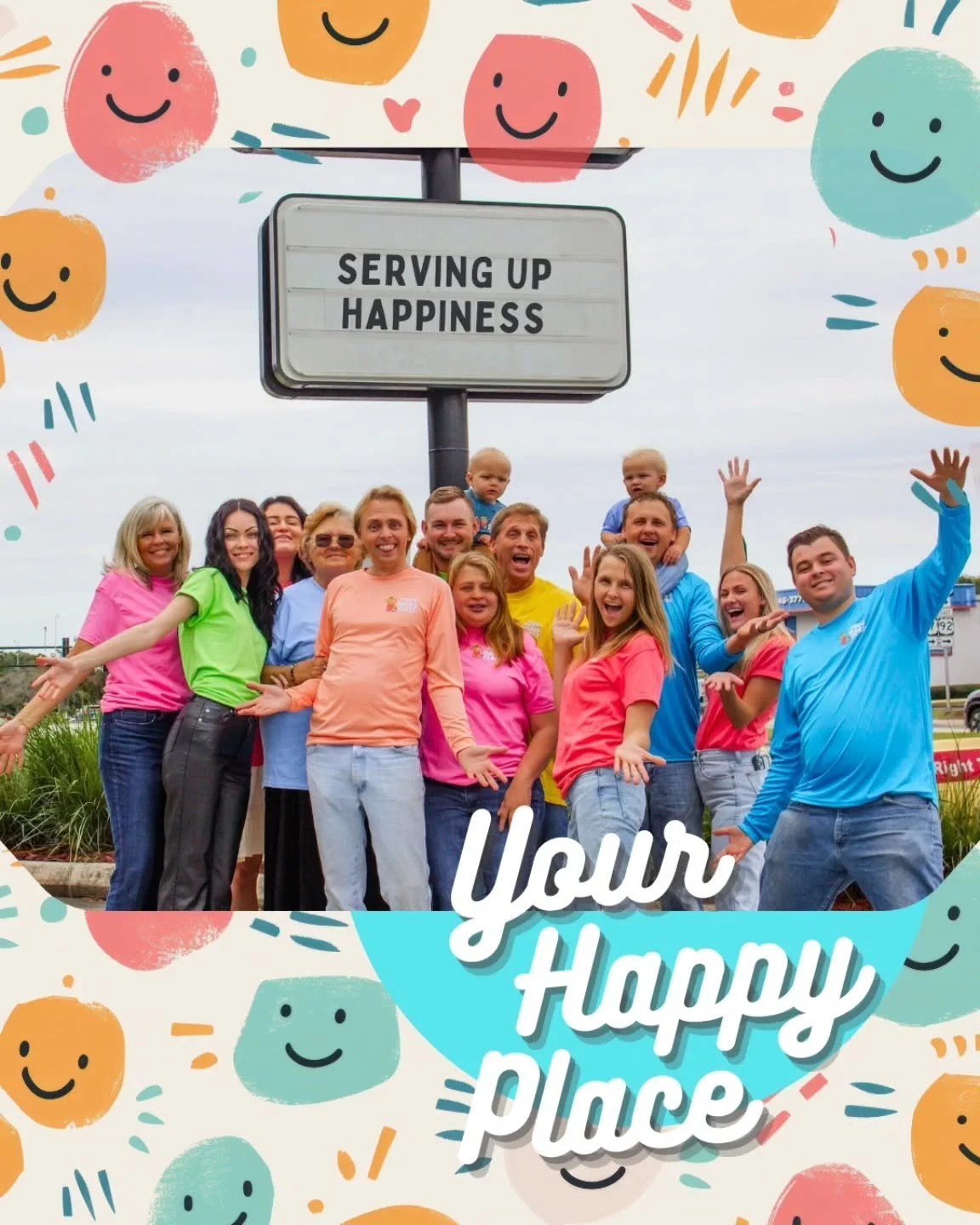 👨&zwj;👩&zwj;👧&zwj;👦 It&rsquo;s Family Friday at Your Happy Place&hellip; but truthfully, that's every day at Your Happy Place 💜

As a family-run business, we pour love and passion into everything we do&mdash;from our gourmet cookies to our refre