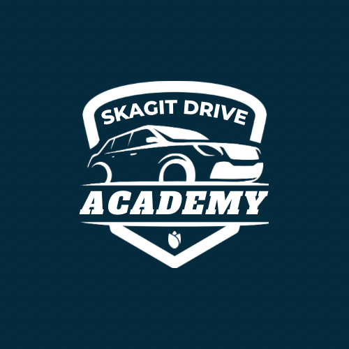 Logo of Skagit Drive Academy featuring a stylized car and a shield design.