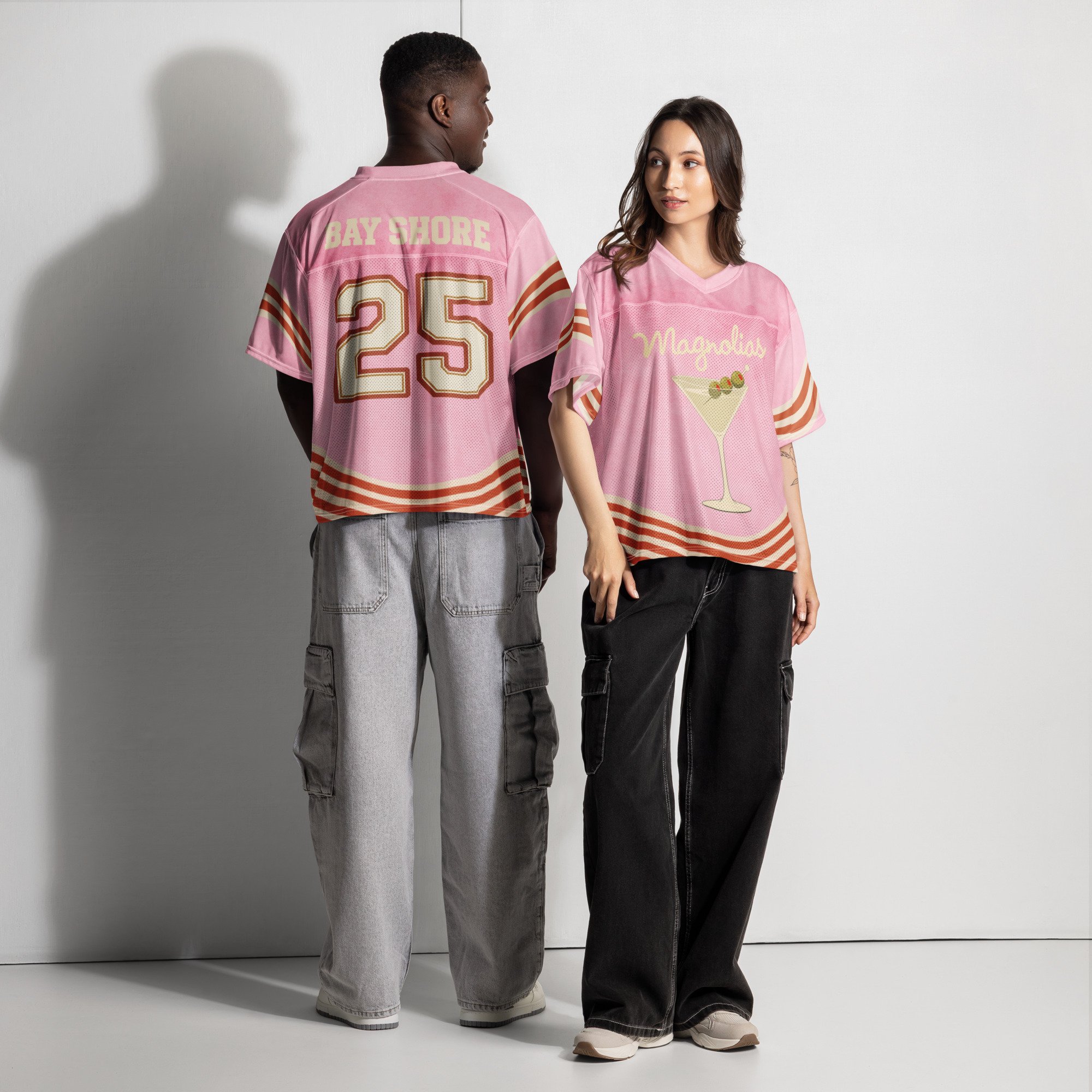 Magnolias Breast Cancer Awareness football jersey