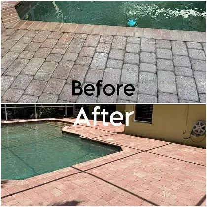 Cleaned paver walkway improving outdoor living access in Broward County, FL