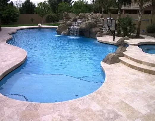 Deck design for swimming pool areas