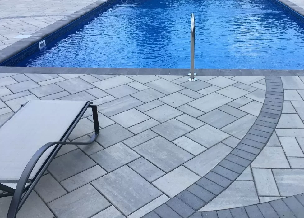 Travertine pool deck idea