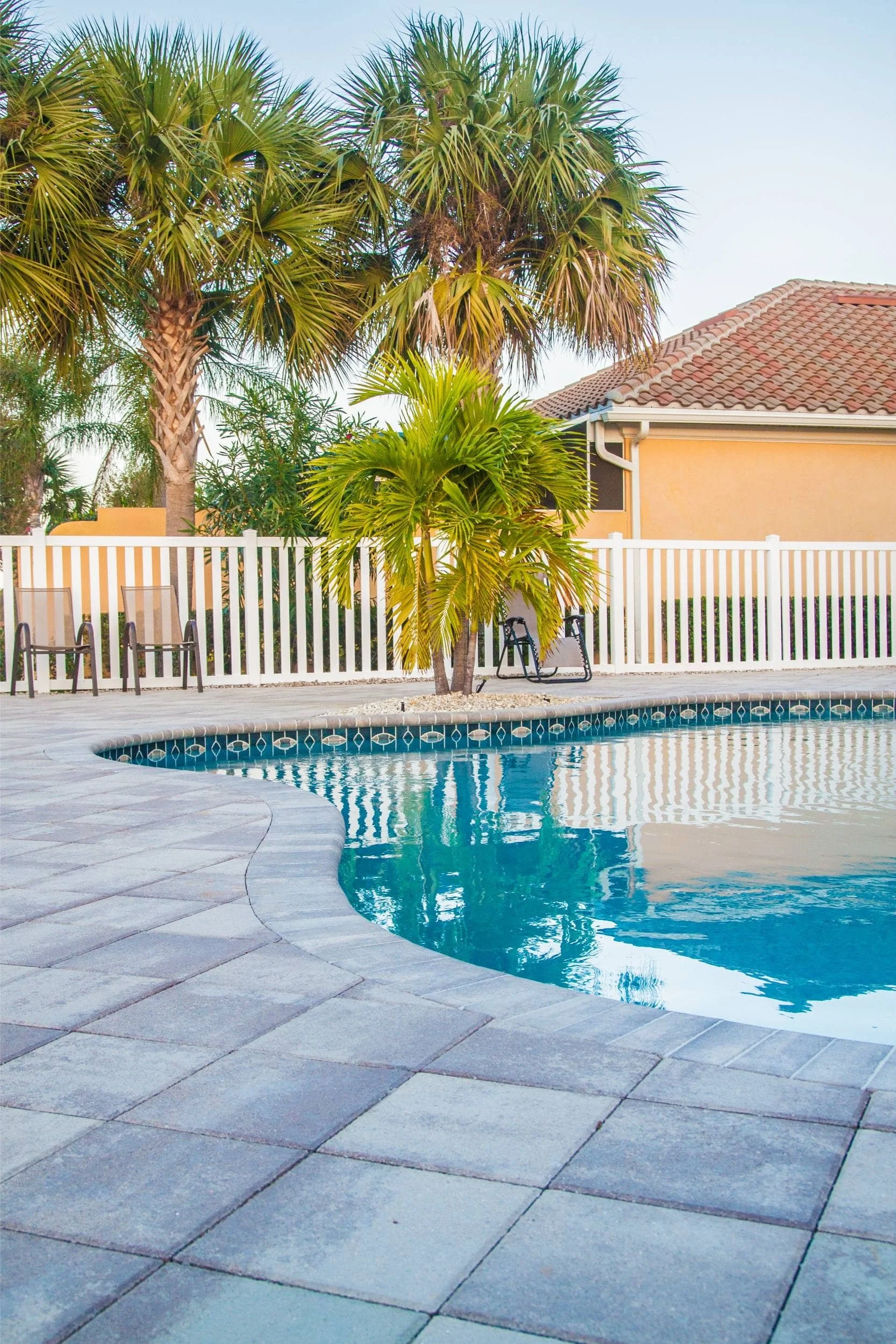 Slip-Resistant Pool Deck With Marble and Travertine Pavers in Highland Beach, FL