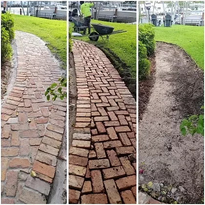 Paver cleaning performed before full replacement in Palm Beach, FL