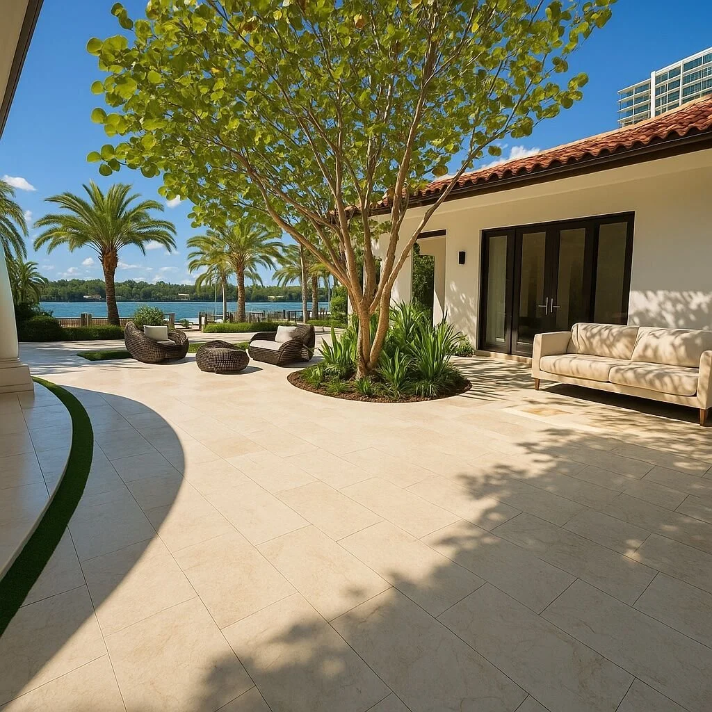 paver patio installation designed for outdoor seating in Parkland, FL