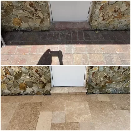 Pool deck pavers arranged in a French pattern for outdoor living in Hollywood, FL