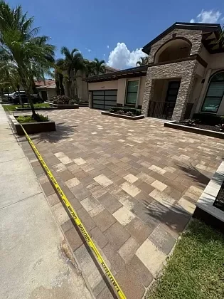 Outdoor patio pavers renewed with sealed finish in Fort Lauderdale, FL