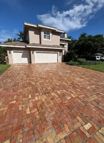Professional Paver Cleaning and Sealing Restoring Patio Surface in Palm Beach, FL