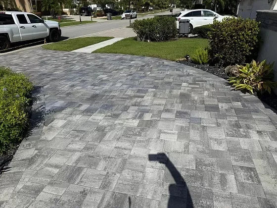 Residential paver driveway supporting outdoor living access in Palm Beach, FL