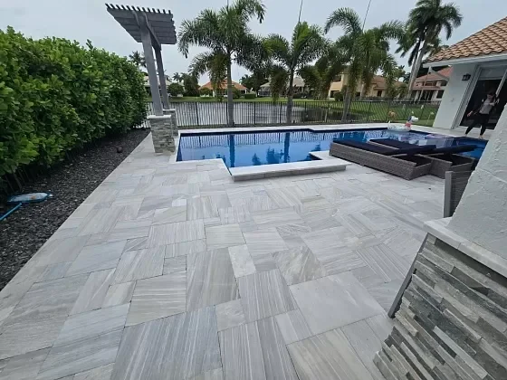 Cleaned and sealed pool deck enhancing outdoor living durability in Palm Beach, FL