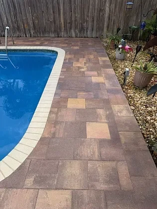 Outdoor patio pavers installed with clean lines in Pompano Beach, FL