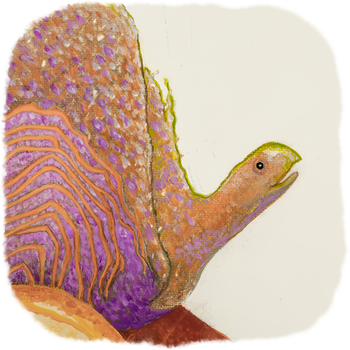 A mystical creature with gossamer wings, gliding over sand dunes unexpectedly and happily meets up with a butterfly coming his way.