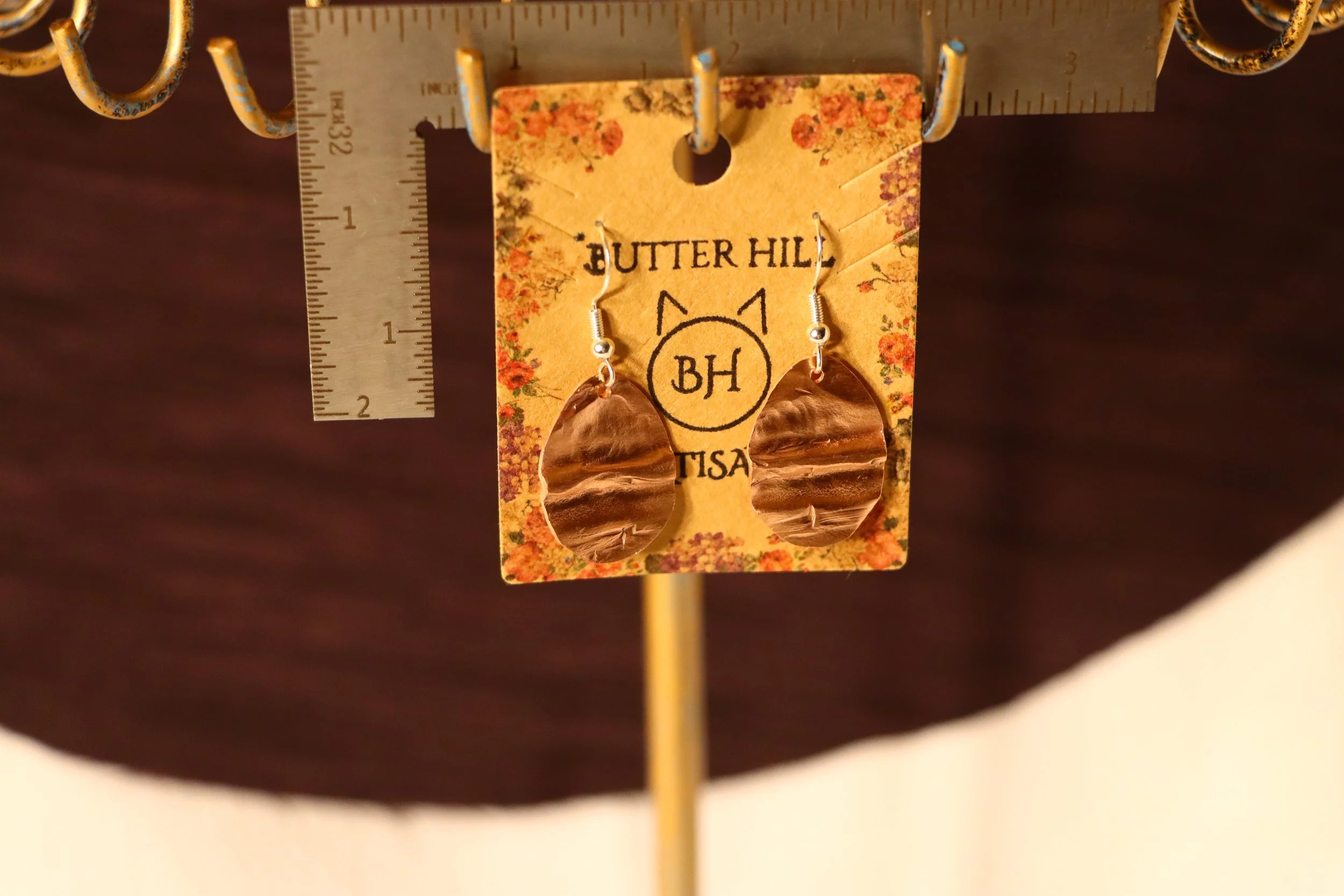 Air Chased Recycled Copper Earrings