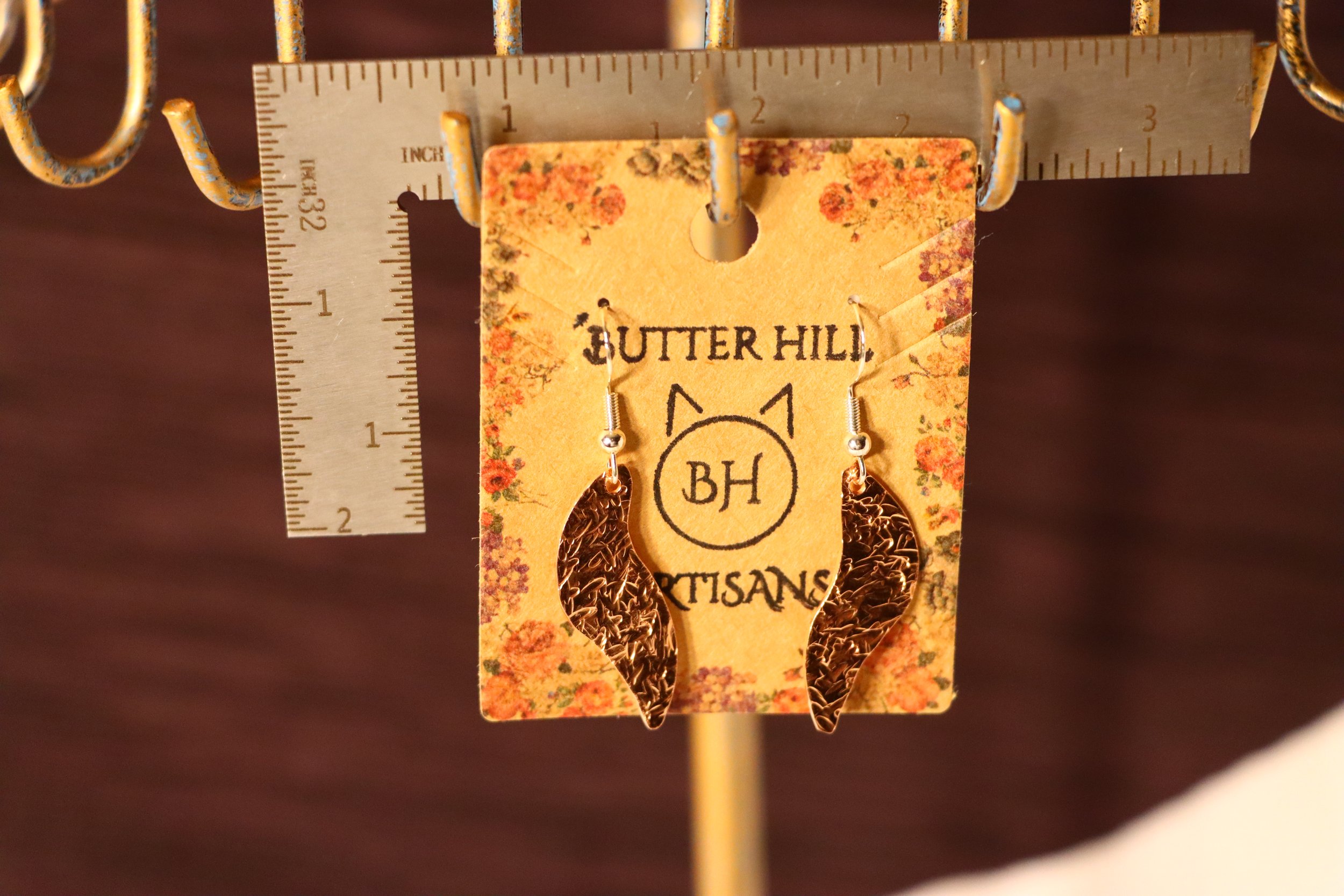 Hand-Textured Recycled Copper Earrings