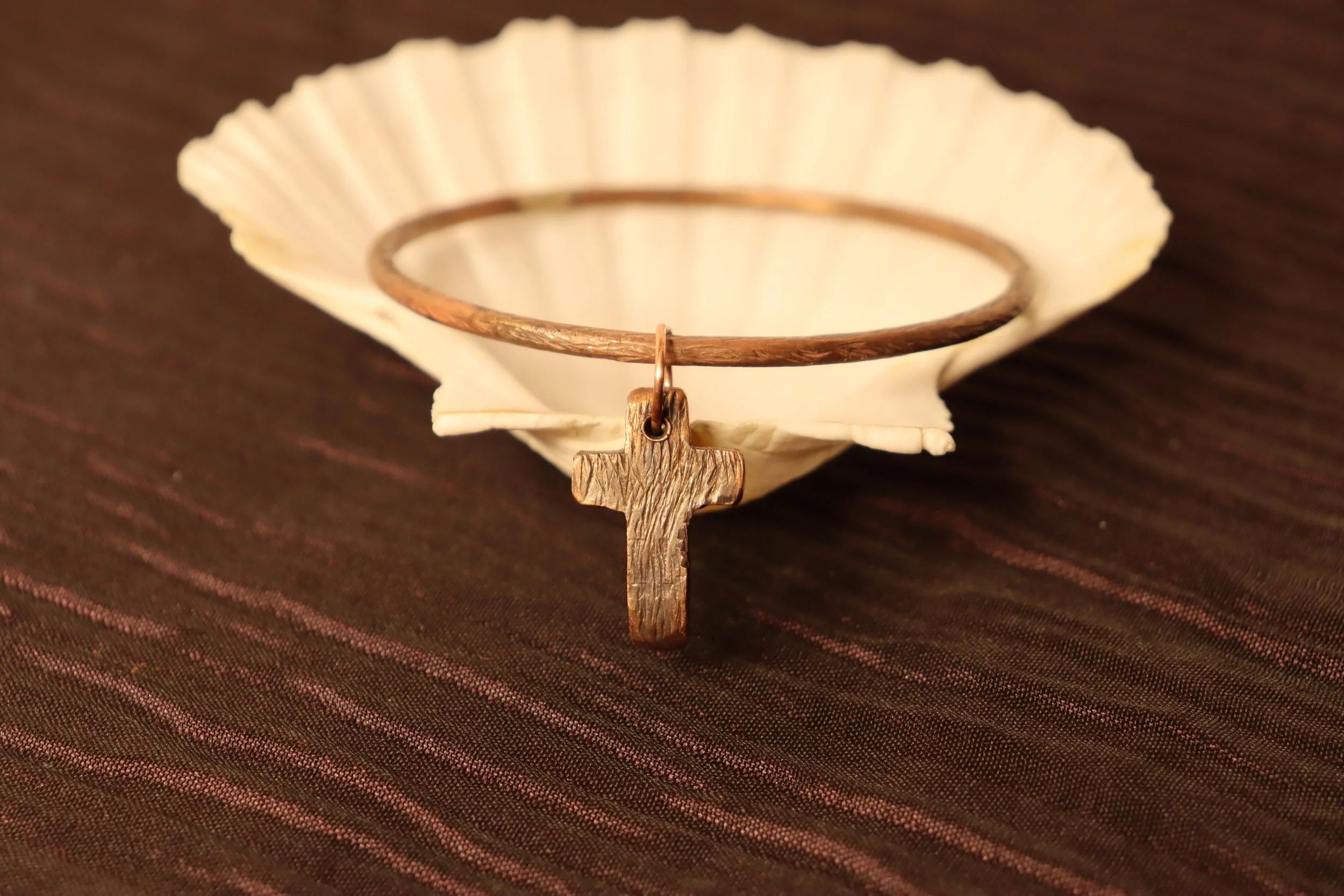 Solid Copper Cross Bangle