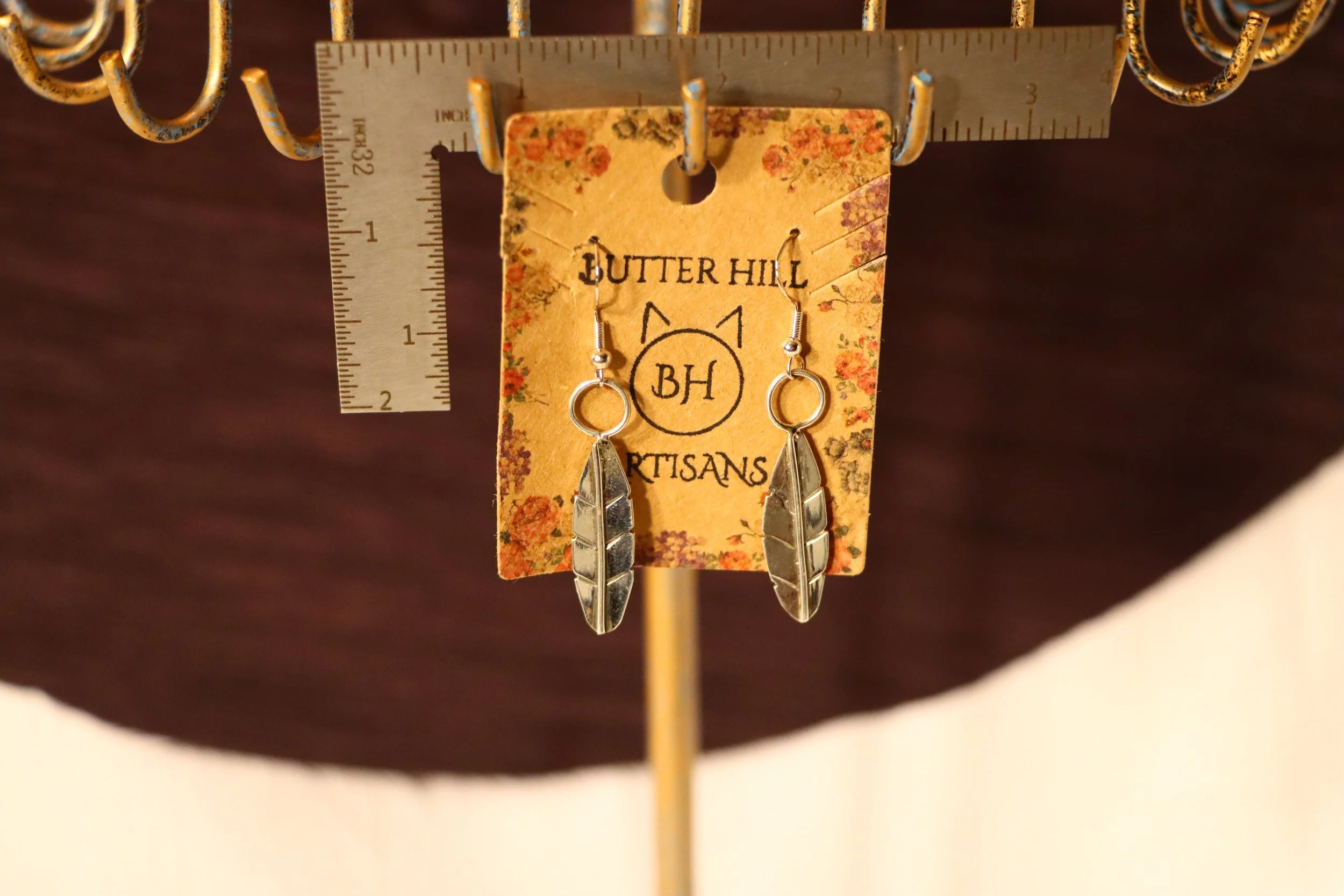 Hand-Fabricated Leaf Sterling Silver Earrings