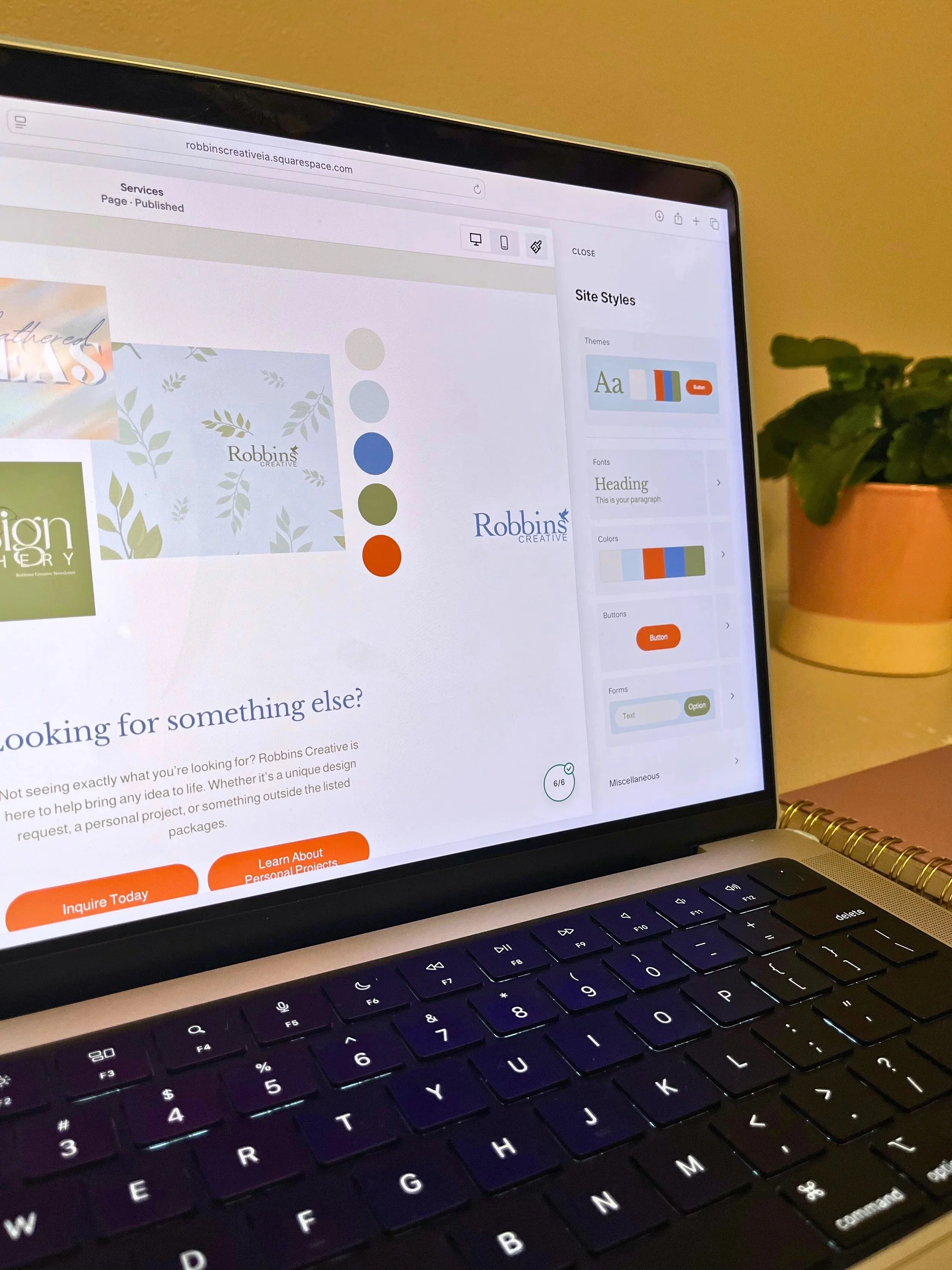 Image of a website being built with the brand style guide to represent website builds.