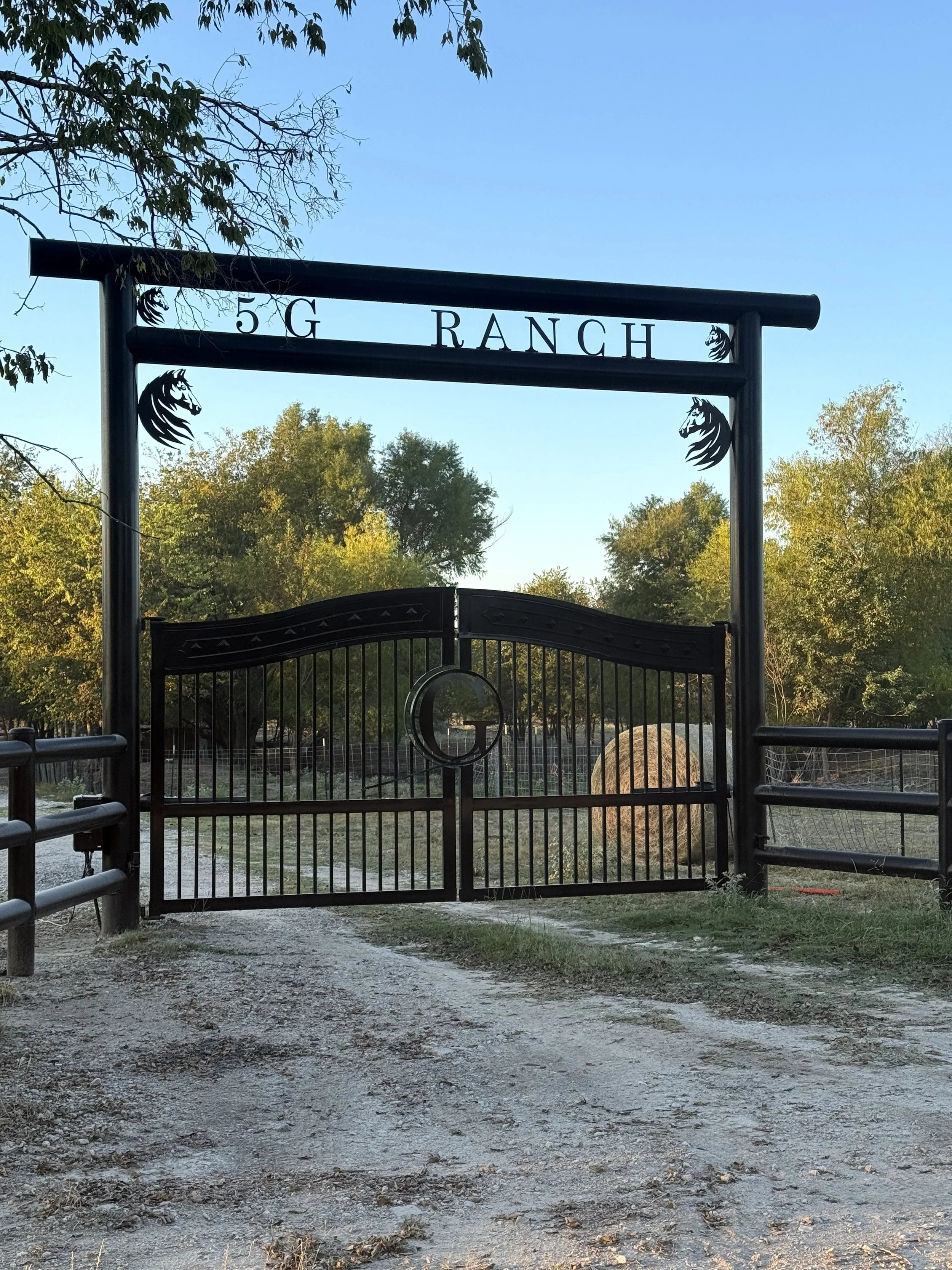 pipe fence with automatic gate wrought iron entry gate
