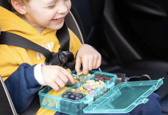 HOW TO STOP SIBLING ROAD TRIP FIGHTS USING BENTO-STYLE SNACK BOXES
