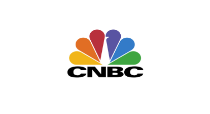 CNBC logo with a colorful peacock graphic above the text.