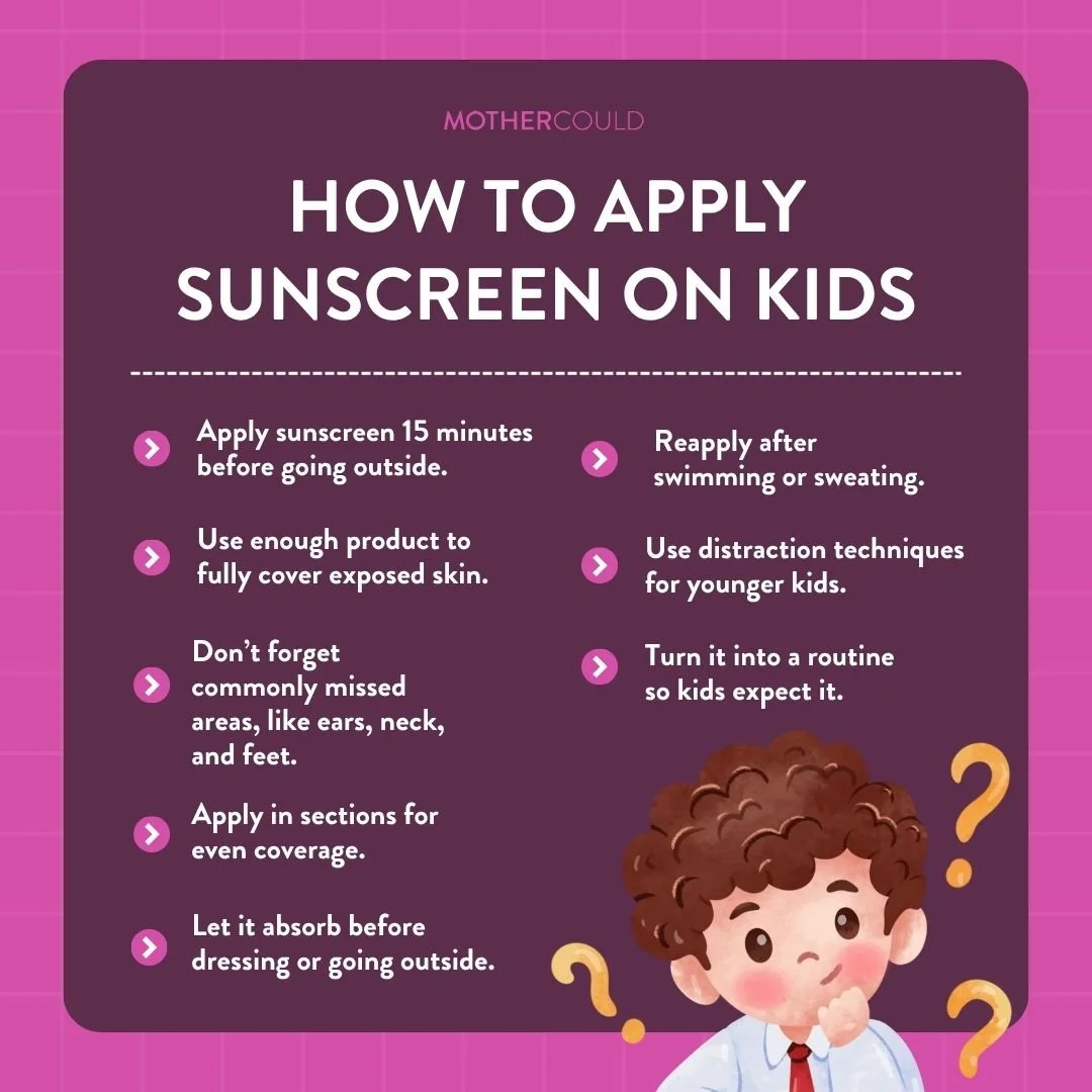 How to apply sunscreen to kids